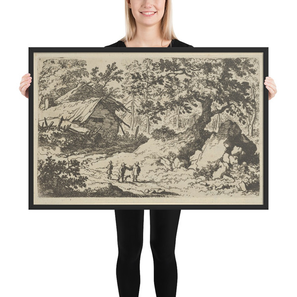 The Ruinous Cottage - Allart van Everdingen - Matte Paper Framed Poster Museum quality 7724578
