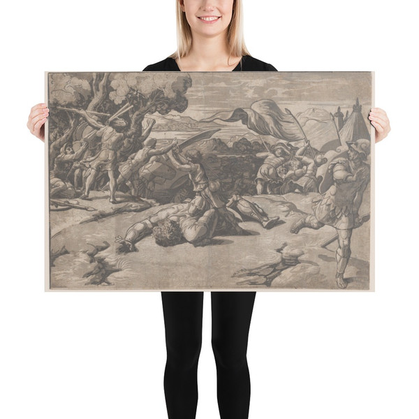 David and Goliath - Ugo da Carpi - ca. 1520–27 - Photo Paper Poster Museum quality 7723978