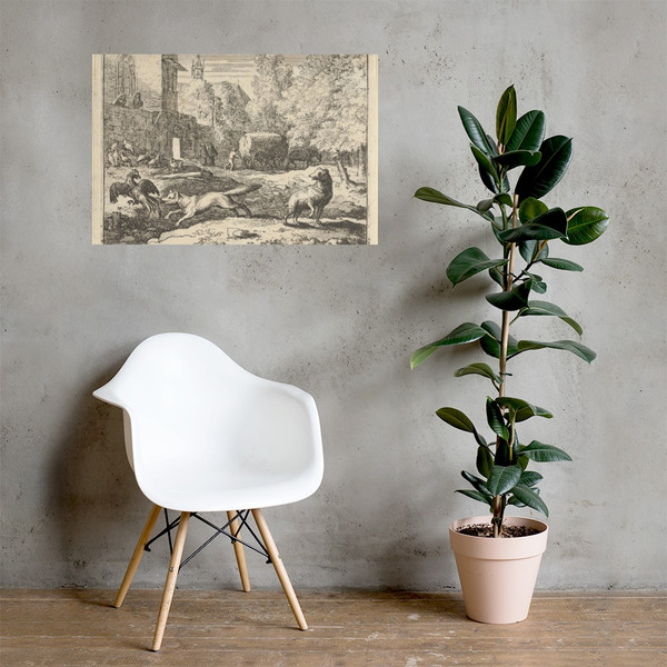 Renard Wants to Find a Rooster from Hendrick van Alcmar's Renard The Fox - Allart van Everdingen - 1650–75 - Paper Poster Museum quality 7725019