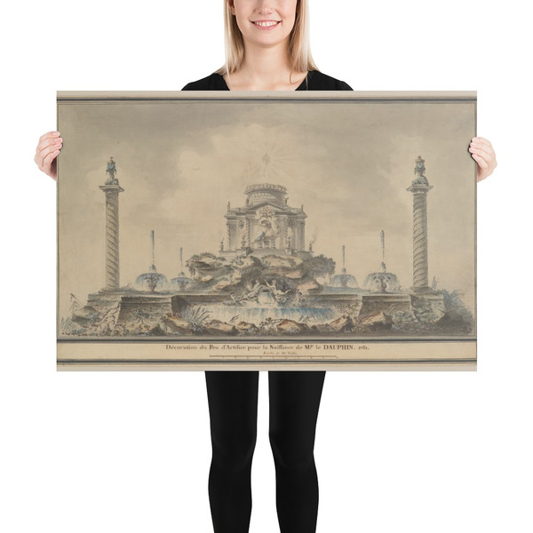 Design for the Fireworks Display in Paris for the Birth of the Dauphin in 1781 - Louis Gustave Taraval - 1781 - Paper Poster Museum quality 7743357