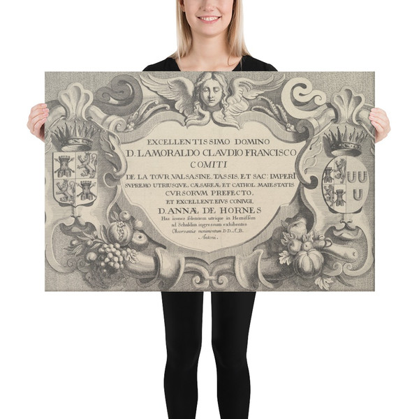 Title to the Entry into Hemissem - Wenceslaus Hollar - 1650 - Canvas Museum quality 7723936