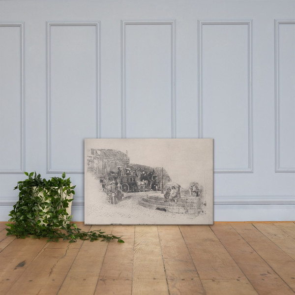 Place Pigalle in 1878 - Félix-Hilaire Buhot - 1860–98 - Canvas Museum quality 7738130