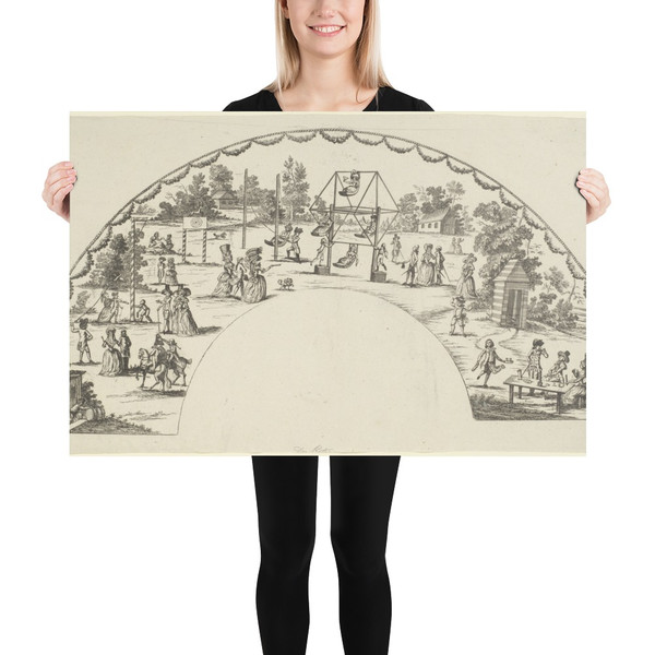 Design for a fan - Anonymous, Austrian, 18th century - 18th century - Paper Poster Museum quality 7739192