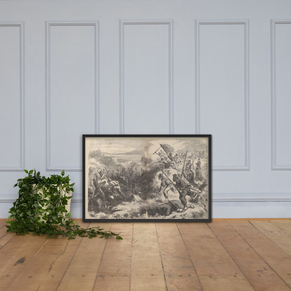 A Negro Regiment in Action (from Harper's Weekly) - Thomas Nast - March 14, 1863 - Photo Paper Framed Poster Museum quality 7740479