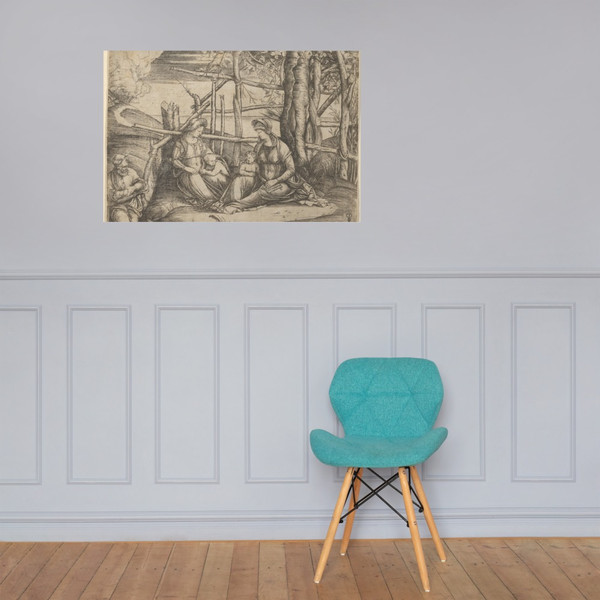 The Virgin and Child with Saint Elizabeth and John the Baptist in a landscape, St Joseph at the left - Jacopo de' Barbari - ca. 1503 - Paper Poster Museum quality 7740062