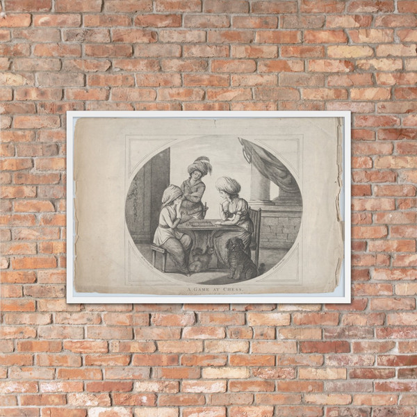 A Game at Chess - James Bretherton - 1780 - Matte Paper Framed Poster Museum quality 7738238