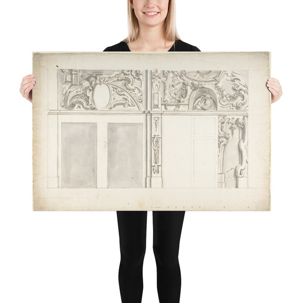 Design for the Elevation of a Wall Interior - Anonymous, Italian, Piedmontese, 18th century - 1700–1780 - Paper Poster Museum quality 7745441