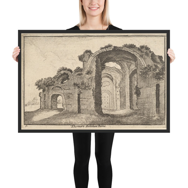 Thermaru diocletiani Ruinae (Baths of Diocletian) - Wenceslaus Hollar - 1651 - Photo Paper Framed Poster Museum quality 7740129