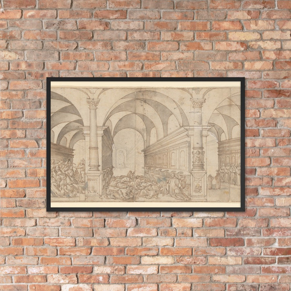 Three Scenes of the Assassination of Clerics - Augustin Braun - late 16th–mid-17th century - Photo Paper Framed Poster Museum quality 7723345