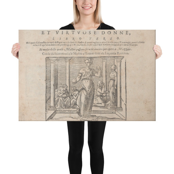 Corona delle Nobile et Virtuose Donne, Libro Terzo - Cesare Vecellio - 1620 - Canvas Museum quality 7723900