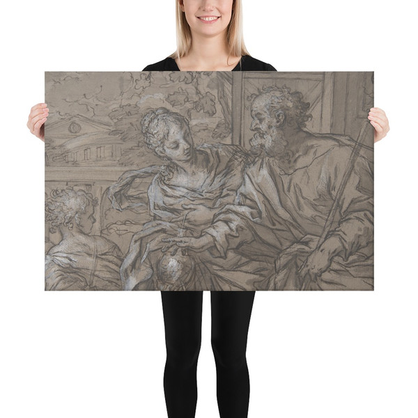 The Dismissal of Hagar - Giuseppe Nicola Nasini - 1657–1736 - Canvas Museum quality 7744645