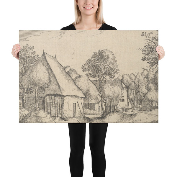 Farmyard, plate 5  from Regiunculae et Villae Aliquot Ducatus Brabantiae - Claes Jansz. Visscher - ca. 1610 - Canvas Museum quality 7705269