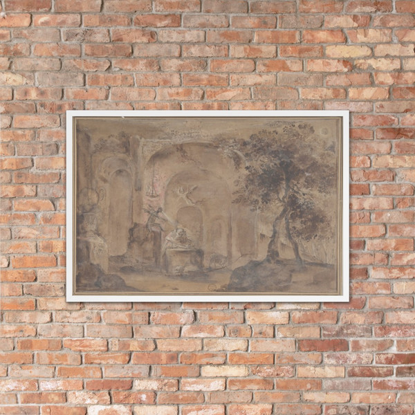 The Temptation of Saint Anthony - Anonymous, Italian, Roman-Bolognese, 17th century - 17th century - Photo Paper Framed Poster Museum quality 7746026