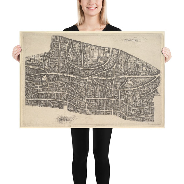 London before the Great Fire - Wenceslaus Hollar - 1666–77 - Paper Poster Museum quality 7738879