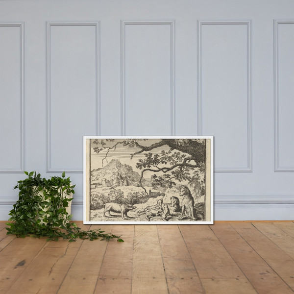 Renard Receives a New Citation from the Badger from Hendrick van Alcmar's Renard The Fox - Allart van Everdingen - 1650–75 - Photo Paper Framed Poster Museum quality 7725087