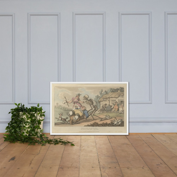 The Sot (The English Dance of Death, plate 12) - Thomas Rowlandson - July 1814 - Matte Paper Framed Poster Museum quality 7725376