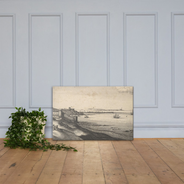 South East Corner of Tangier - Wenceslaus Hollar - 1669–73 - Canvas Museum quality 7738844