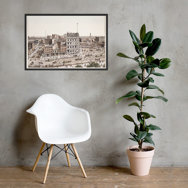 New York and Brooklyn Bridge Entrance - Charles Magnus & Company - after 1885 - Matte Paper Framed Poster Museum quality 7743165