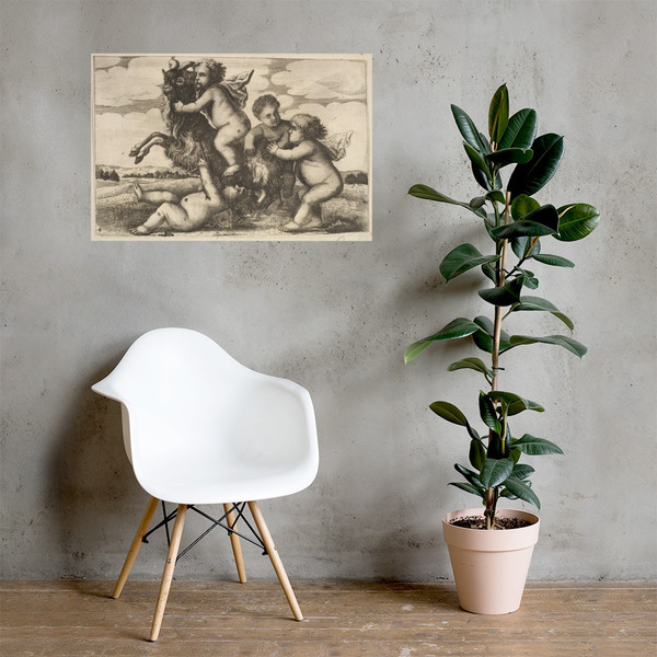 Four small boys and a goat (copy) - Wenceslaus Hollar - 17th century (?) - Paper Poster Museum quality 7739021