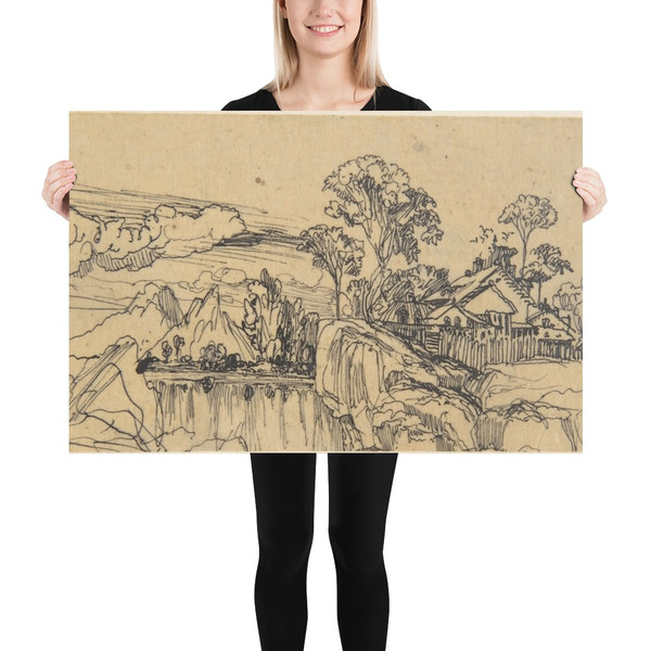 Little Maritime Village - Rodolphe Bresdin - Paper Poster Museum quality 7744086