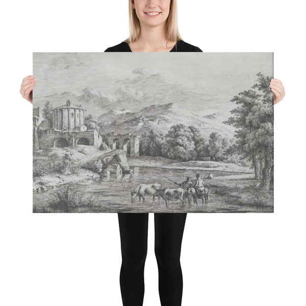 View of the Temple of Vesta - Jean Jacques de Boissieu - 1774 - Canvas Museum quality 7745855