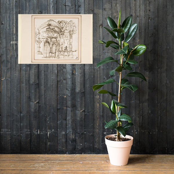 Design for a Stage Set: Highly Decorated Interior of a Palace - Giuseppe Valeriani - 1740–1770 - Paper Poster Museum quality 7741121