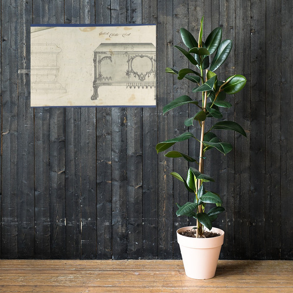 Gothic Clothes Chest, from Chippendale Drawings, Vol. II - Thomas Chippendale - 1753 - Photo Paper Poster Museum quality 7724757