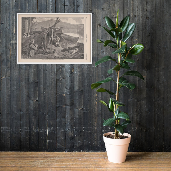 Camping Out in Adirondacks (Harper's Weekly, Vol. XVIII) - Winslow Homer - November 7, 1874 - Matte Paper Framed Poster Museum quality 7738845