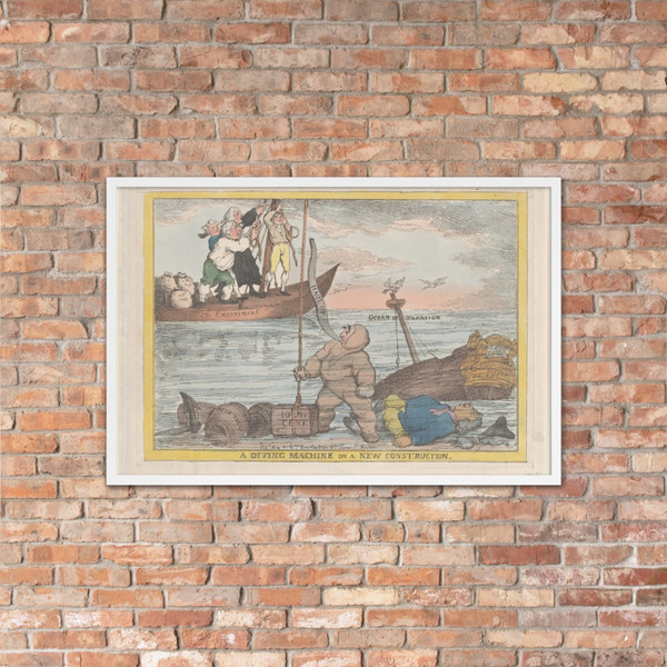 A Diving Machine on a New Construction - Thomas Rowlandson - May 31, 1806 - Photo Paper Framed Poster Museum quality 7746735