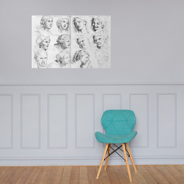The Expressions - Henri Testelin - 1696 - Paper Poster Museum quality 7739466