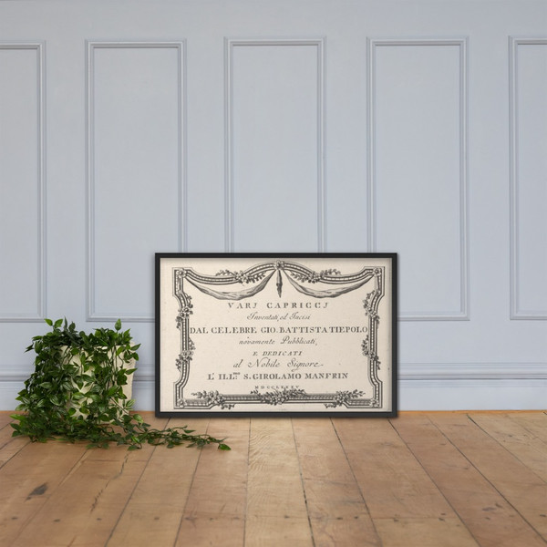 Title page, from Varj Carpiccj - Giovanni Battista Tiepolo - 1785 - Matte Paper Framed Poster Museum quality 7723592