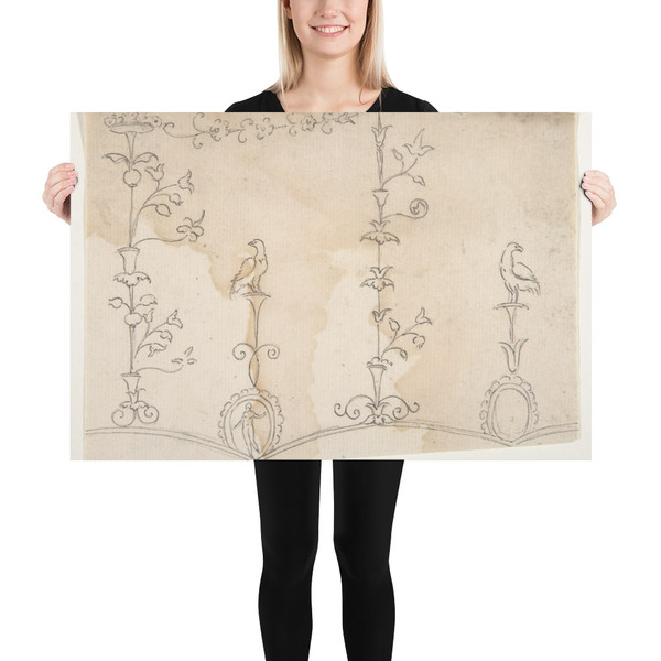 Domus Aurea, unidentified, grotteschi, details (recto) blank (verso) - Anonymous, French, 16th century - early to mid-16th century - Photo Paper Poster Museum quality 7737758