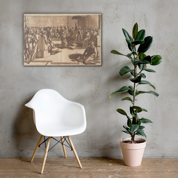 An Ecclesiastic (Pope?) Blessing a Book before the Sacred College. - Cesare Nebbia - 1580–90 - Canvas Museum quality 7741767