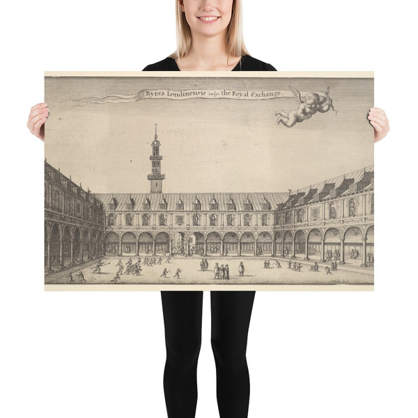 Byrsa Londinensis vulgo the Royal Exchange (Royal Exchange, London) - Wenceslaus Hollar - 1645–47 - Paper Poster Museum quality 7740157