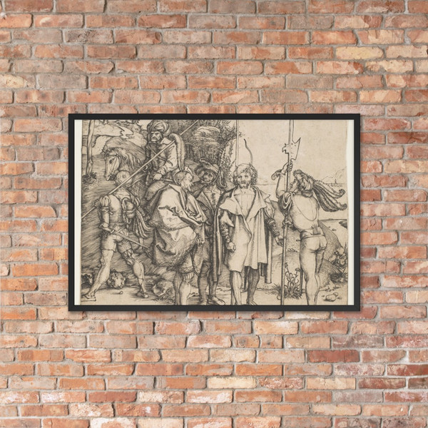 Five Foot Soldiers and a Mounted Turk - Albrecht Dürer - ca. 1495 - Matte Paper Framed Poster Museum quality 7747732