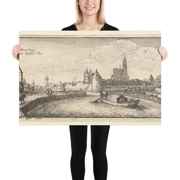 Strasbourg - Wenceslaus Hollar - 1663–65 - Paper Poster Museum quality 7740914