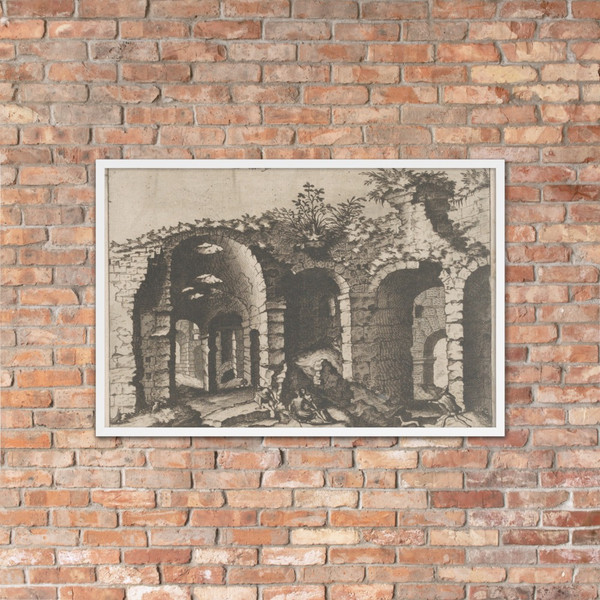Ruins with Arched Vaults, from the series Roman Ruins and Buildings - Johannes van Doetecum I - 1562 - Photo Paper Framed Poster Museum quality 7739077
