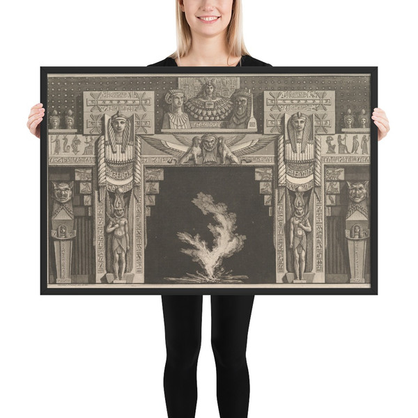 Chimneypiece in the Egyptian style, from Diverse Maniere d'adornare i cammini (...) (Different Ways of ornamenting chimneypieces and all other parts of houses) - Giovanni Battista Piranesi - ca. 1769 - Matte Paper Framed Poster Museum quality 7739481