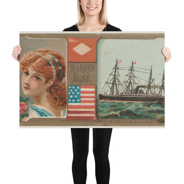 Steamship Norseman, Warren Line, from the Ocean and River Steamers series (N83) for Duke brand cigarettes - W. Duke, Sons & Co. - 1887 - Paper Poster Museum quality 7738083