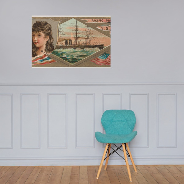 Steamship City of Peking, Pacific Mail Steamship Company, from the Ocean and River Steamers series (N83) for Duke brand cigarettes - W. Duke, Sons & Co. - 1887 - Photo Paper Poster Museum quality 7737675