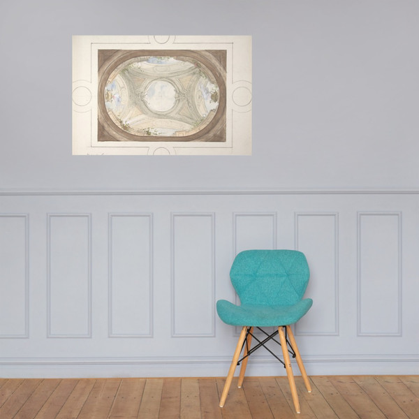 Design for Trompe L'Oeil Ceiling for Dining Room, Hôtel de Trévise - Jules-Edmond-Charles Lachaise - 1850–1910 - Photo Paper Poster Museum quality 7748613