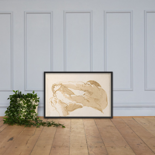 Seated Man Turned Towards the Left Seen from Below - Giovanni Battista Tiepolo - 1696–1770 - Matte Paper Framed Poster Museum quality 7741076