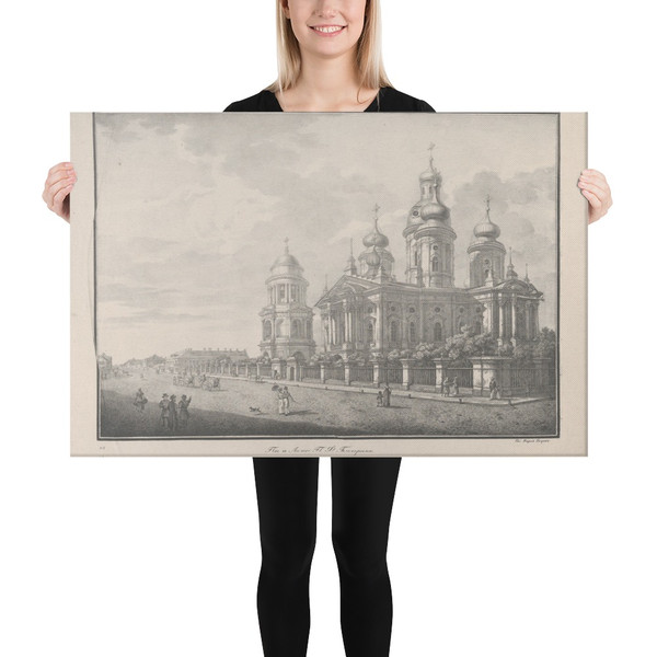 Our Lady of Vladimir Church in St. Petersburg - Karl Petrovich Beggrov - 1822 - Canvas Museum quality 7720029