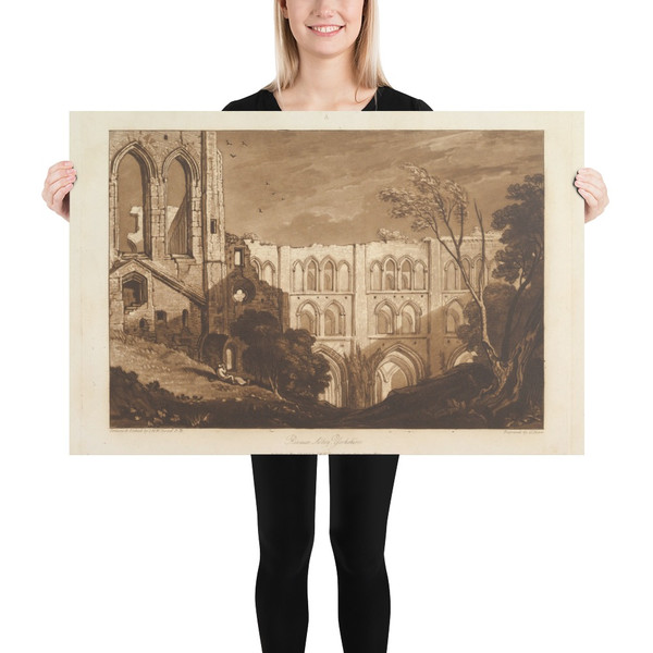 Rivaux Abbey, Yorkshire (Liber Studiorum, part X, plate 51) - Joseph Mallord William Turner - May 23, 1812 - Paper Poster Museum quality 7704547