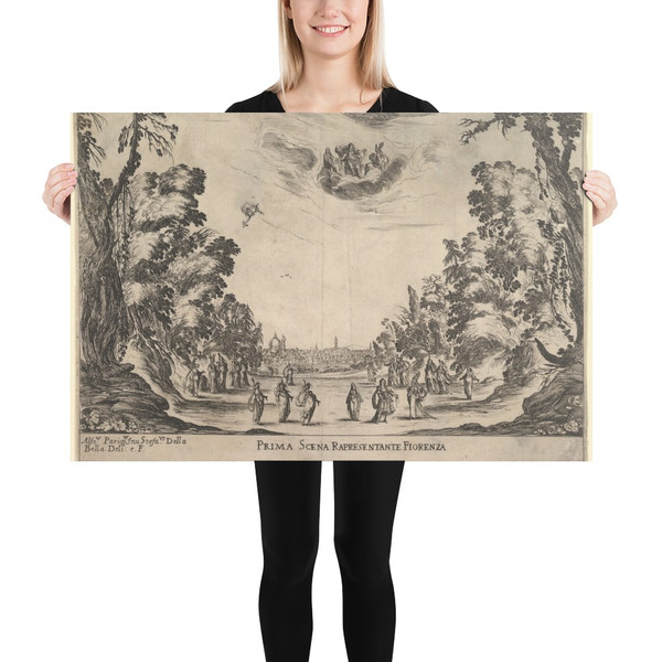 First scene, in Florence, from 'The marriage of the gods' (Le nozze degli Dei) - Stefano della Bella - 1637 - Paper Poster Museum quality 7738019