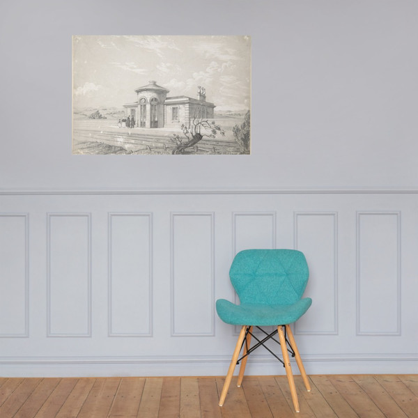 Design for a Railroad Station - Anonymous, French, 19th century - 19th century - Paper Poster Museum quality 7740486