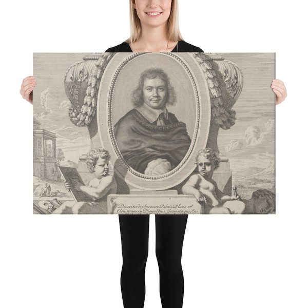 Portrait of Antoine Lepautre, from Les Oeuvres d'architecture d'Anthoine Le Paultre, Architecte ordinaire du Roy - Robert Nanteuil - ca. 1653 - Canvas Museum quality 7742192