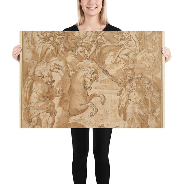 The Contest Between Athena and Poseidon for the Possession of Athens - Cesare Nebbia - 1570s - Photo Paper Poster Museum quality 7743584