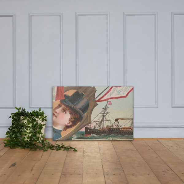 Steamship Chateau Lafitte, Bordeaux Line, from the Ocean and River Steamers series (N83) for Duke brand cigarettes - W. Duke, Sons & Co. - 1887 - Canvas Museum quality 7737987