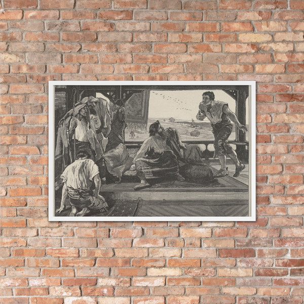 Job Receiving the Messengers (Dalziels' Bible Gallery) - William Small - 1876–81 - Matte Paper Framed Poster Museum quality 7746833